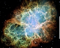 A picture of the crab nebula from the Hubble telescope