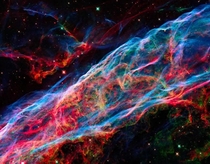 A picture of the Veil Nebula taken by the Hubble Space Telescope