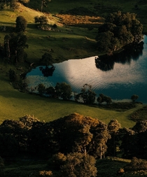 A picturesque scene at golden hour in The Lake District UK 