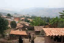 A pygmy hamlet in the mountains of Burundi 