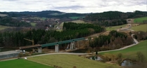 A rail bridge under construction in Czechia between Prague and esk Budjovice