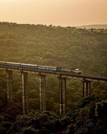 A railway bridge on Konkan Railway Route Ratnagiri Maharashtra India