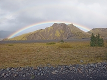 A rainbow over rsmrk Iceland  OC