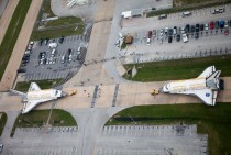 A Rare Meeting Space Shuttles Endeavour and Discovery Cross Paths at Kennedy Space Center August   