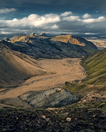 A river valley in the highlands of Iceland 