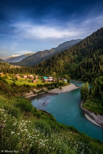 A Riverside Village in the Neelum Valley Azad Kashmir  x-post rExplorePakistan