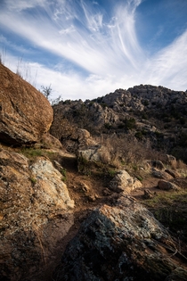 A Rocky Mountain Trail in the Wichita Wildlife Trail 
