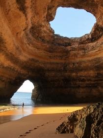 A sea cave in the Algarve Portugal 