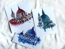 A set of watercolor Architectural illustrations I made recently