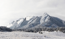 A sharp winter day at the Flatirons in Boulder Colorado 