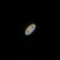 A shot of Saturn I took a few weeks ago with my iPhone and an  Apertura telescope