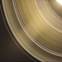 A shot of Saturns rings taken from the Cassini Probe looks like a golden record