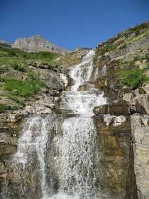 A small waterfall in Glacier National Park Montana 