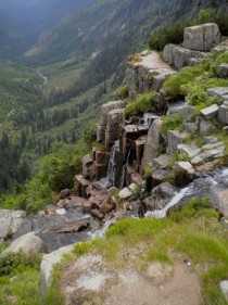 A small waterfall in Krkonoe Czech Republic 