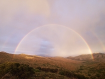 A soft double rainbow to brighten your day OC Ruby Mtn Crest Trail NV   x 