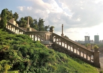 A staircase in Kalemegdan park Belgrade Serbia