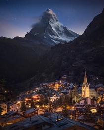 A starry evening in Zermatt Switzerland 