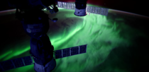 A stunning aurora captured from the International Space Station 