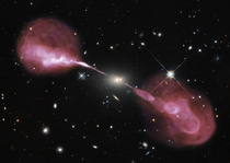 A supermassive black hole in action 