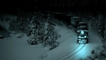 A train on a winter night