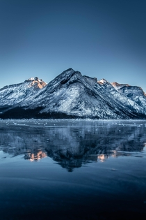 A very freshly frozen Lake Minnewanka Banff National Park 