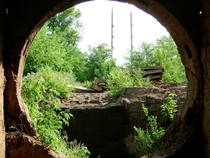 A view from the inside of an abandoned mine