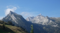 A view on Swiss Alps near Bern on septembre  
