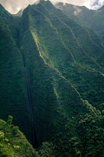 A waterfall in Kauai OC 