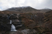 A waterfall just off the road Glencoe Scotland 