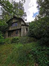 A weird looking abandoned house in the Paimpont Forest near the Slippery Stone Bretagne France