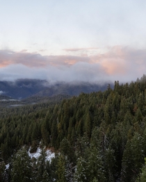 A winter storm from in the Sierra Nevadas 