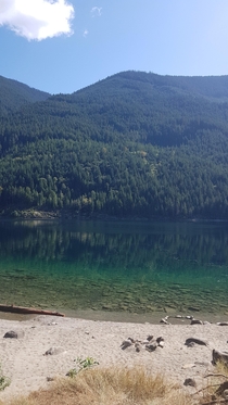 Abandon campsite near the kinda clear lake on native land British Columbia Canada OC x