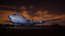 Abandoned airplane - night shot