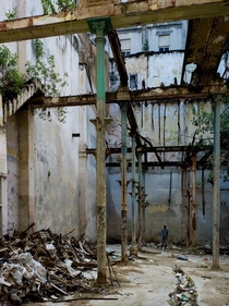 Abandoned apartment block Havana Cuba 