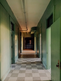 Abandoned Asylum at Sunset