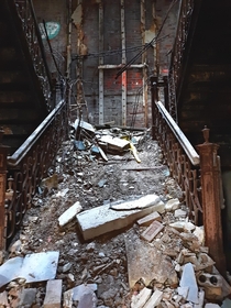 Abandoned asylum staircase