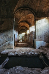 Abandoned baths in Montserrat Barcelona Spain 