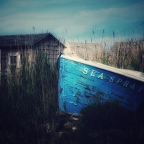 Abandoned boat and shack Green Harbor MA 