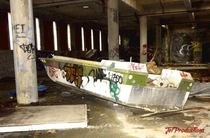 Abandoned boat in a building in Connecticut