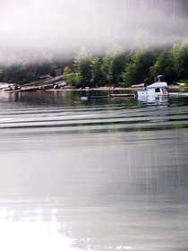 Abandoned boat near Telegraph Cove BC Canada