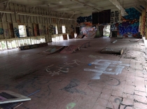 Abandoned building in Fort Ord turned into a little skate park