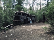 Abandoned bus Car Cemetery Sweden 