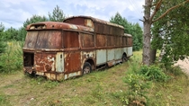 Abandoned bus in the middle of nowhere in Latvia