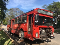 Abandoned bus outside La Habana Cuba 