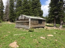Abandoned cabins at the old Sand Lake Lodge Wyoming