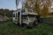Abandoned camper in Poland Mitsubishi L 