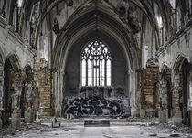 Abandoned church among Detroits urban decay 