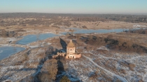 Abandoned church in the field