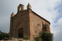 Abandoned cliffside chapel on Montserrat Spain 