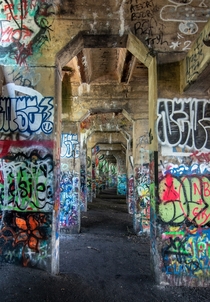 Abandoned coal loading dock in Philadelphia better known as Graffiti Pier